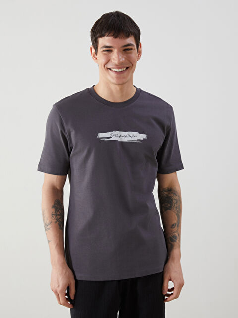 XSIDE Bisiklet Yaka Baskılı Penye Erkek Tişört - S5EI78Z8-YSZ