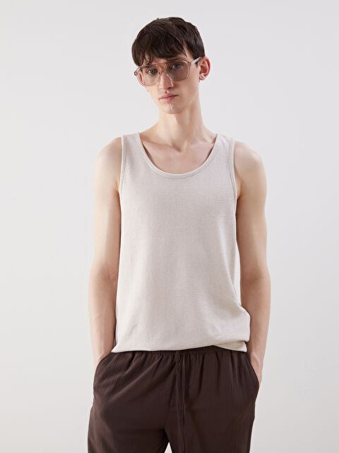 XSIDE Bisiklet Yaka Erkek Kolsuz Tişört - S5EI95Z8-YJ2