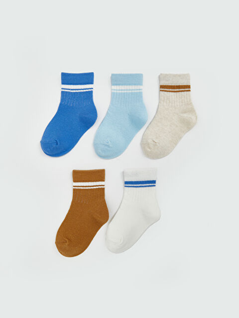 LCW ECO Çizgili Erkek Bebek Soket Çorap 5'li - S5EJ37Z1-FDU