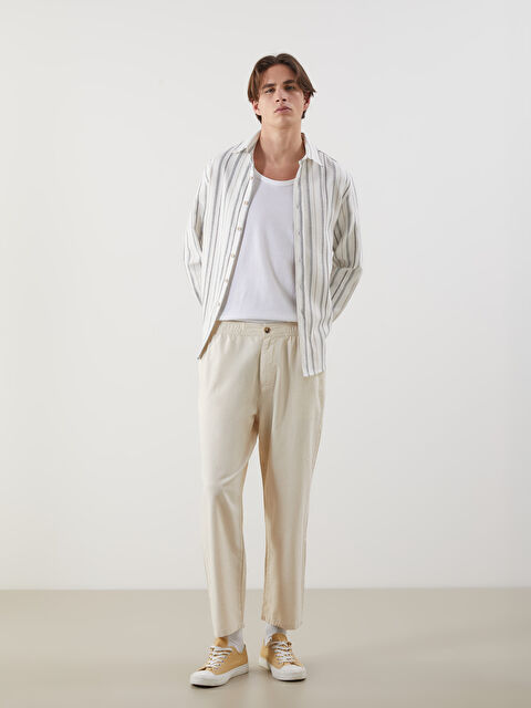 XSIDE Rahat Kalıp Keten Görünümlü Erkek Pantolon - S5EK37Z8-FT0