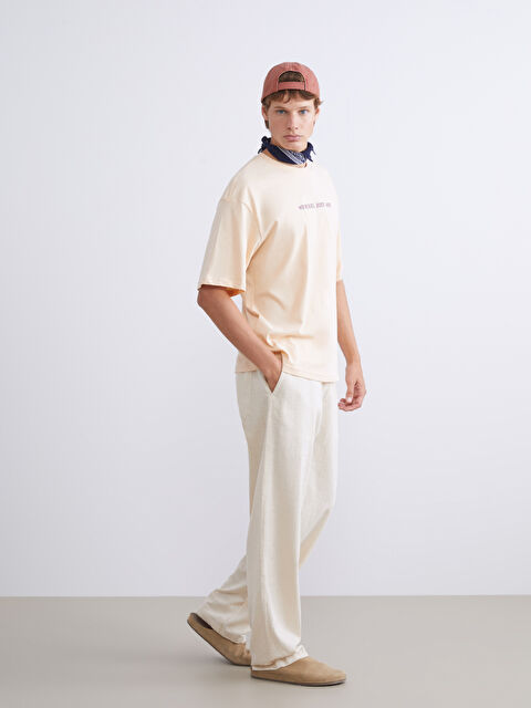 XSIDE Rahat Kalıp Keten Görünümlü Erkek Pantolon - S5EK45Z8-FT0