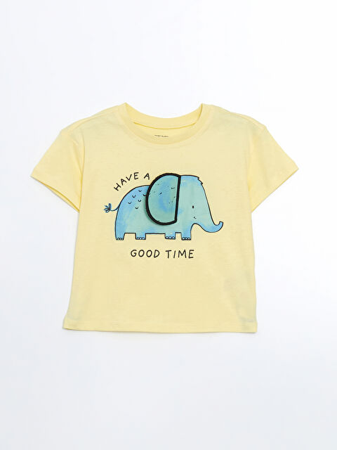 LCW Kids Bisiklet Yaka Baskılı Erkek Bebek Tişört - S5EK60Z1-JY3