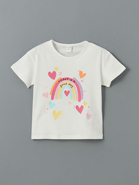 LCW Kids Crew Neck Printed Girls' T-Shirt - S5EK75Z1-R9J
