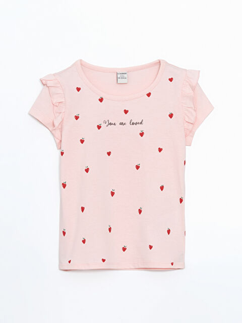 LCW Kids Crew Neck Printed Girls' T-Shirt - S5EK81Z1-FTG