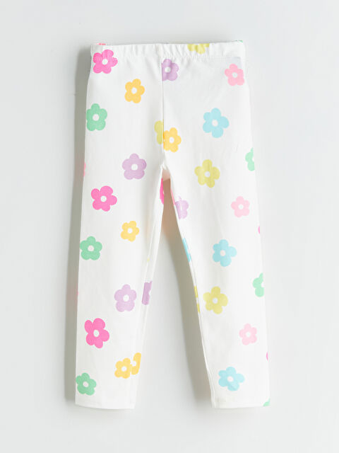 LCW Kids Elasticated Waist Printed Girls' Leggings - S5EK89Z1-LRA