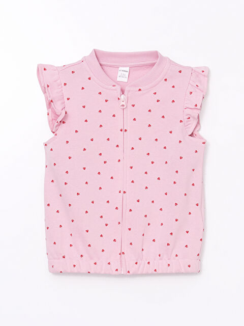 LCW Kids Bisiklet Yaka Baskılı Kız Çocuk Yelek - S5EL13Z1-LT4