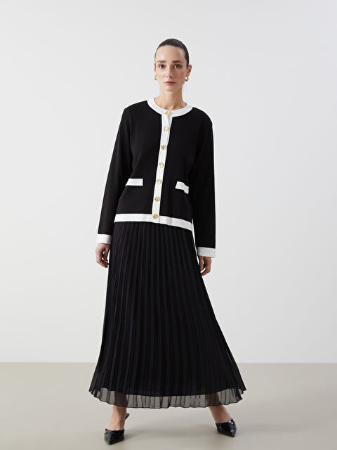 LCWAIKIKI Classic تنورة مطوية من الشيفون بخصر مطاطي للسيدات - S5EL87Z8-CVL