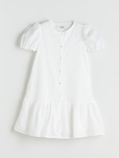 LCW Kids Önden Düğmeli Fistolu Kız Çocuk Elbise - S5EM61Z4-Q6K