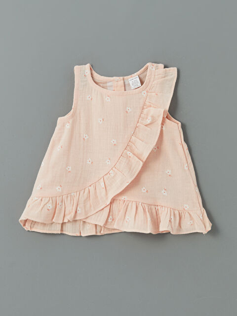 LCW baby Bisiklet Yaka Çiçekli Kız Bebek Bluz - S5EM79Z1-LT4