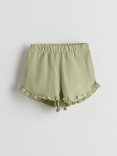 LCW baby Beli Lastikli Fırfırlı Kız Bebek Şort - S5EM89Z1-FJY