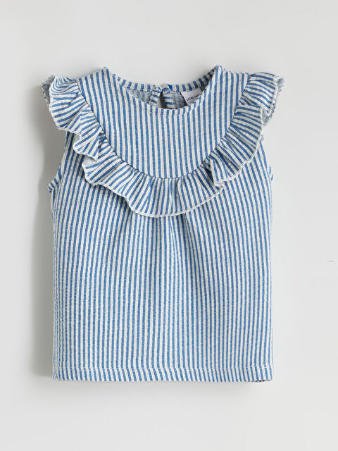 LCW baby Bisiklet Yaka Çizgili Kız Bebek Bluz - S5EN13Z1-LEP