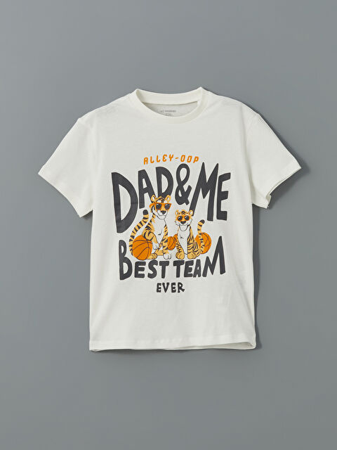 LCW Kids تيشيرت جيرسي مطبوع بياقة دائرية للأولاد - S5EO21Z1-R9J