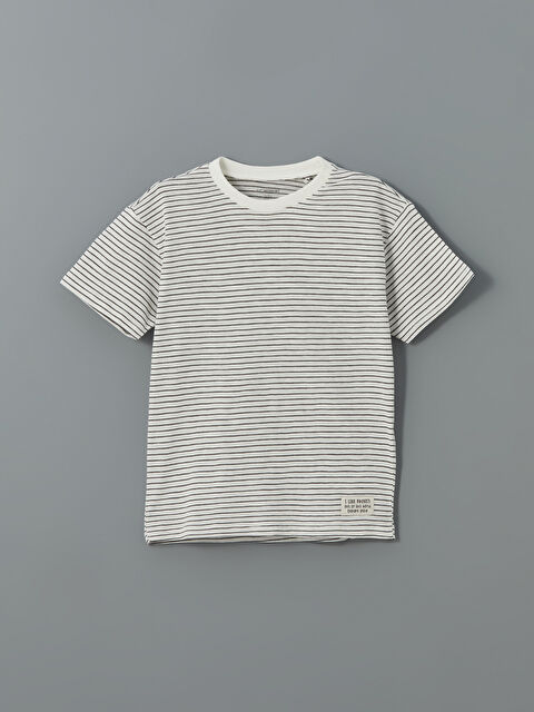 LCW baby Bisiklet Yaka Çizgili Erkek Çocuk Tişört - S5EO37Z1-LFC