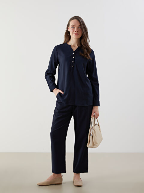 LCW Grace Beli Lastikli Havuç Kesim Kadın Pantolon - S5EO41Z8-E1J