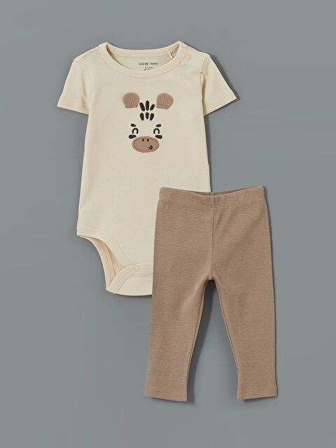 LCW baby Organic Fabric Baby Boys Snap-Button Bodysuit and Tights 2 Pack - S5EO89Z1-YGQ