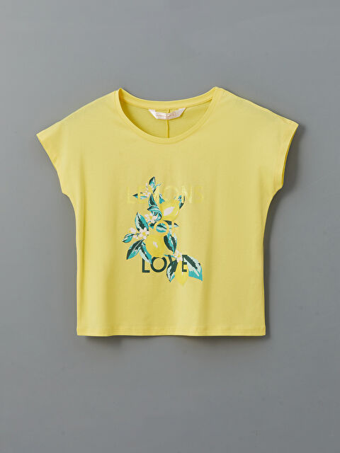 LCW DREAM Bisiklet Yaka Baskılı Kadın Pijama Üst - S5EP07Z8-FRL