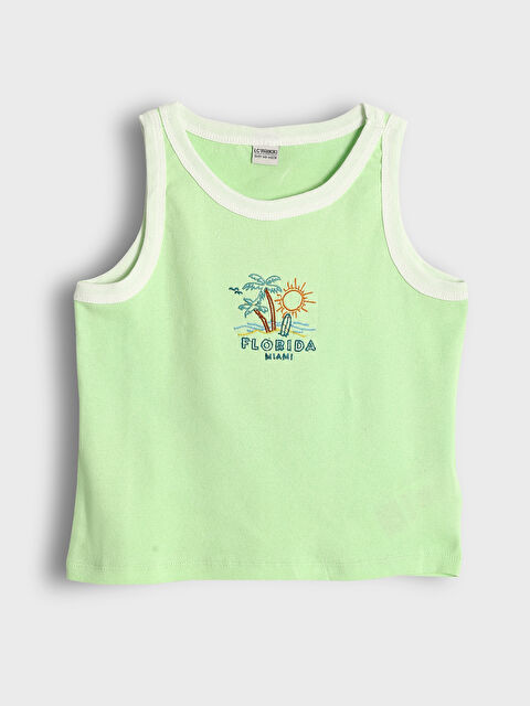 LCW Kids Crew Neck Printed Girls' Tank Top - S5EP19Z4-YTG