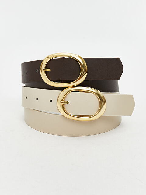 LCW ACCESSORIES әйелдерге арналған жасанды былғары белдік 2 данадан тұратын - S5EP50Z8-EEW