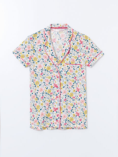 LCW DREAM Pijama Yaka Çiçekli Kadın Pijama Üst - S5EP86Z8-LRA
