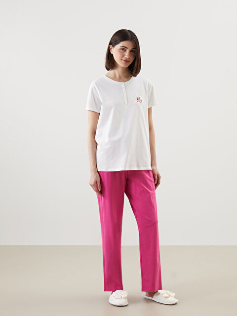 LCW DREAM Crew Neck Floral Women's Pyjama Set - S5EP91Z8-GRK