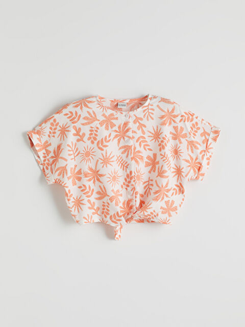 LCW Kids Bisiklet Yaka Çiçekli Kız Çocuk Bluz - S5EQ43Z4-LRA