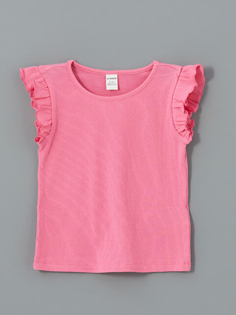 LCW Kids Bisiklet Yaka Dokulu Kız Bebek Tişört - S5EQ97Z1-GEV