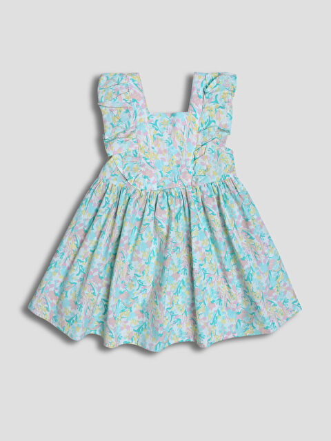 LCW Kids فستان بوبلين بياقة مربعة للبنات - S5ES13Z1-SWD