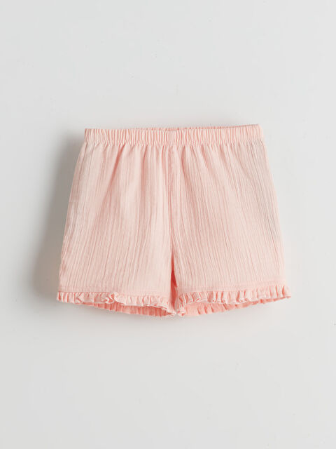 LCW baby Beli Lastikli Kız Bebek Şort