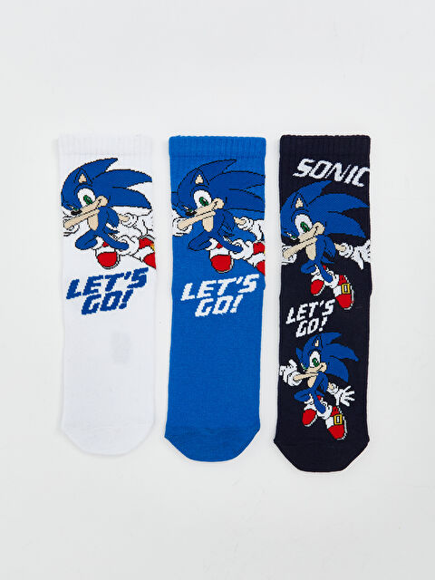 LCW Kids Sonic Desenli Erkek Çocuk Soket Çorap 3'lü - S5ET14Z4-K00