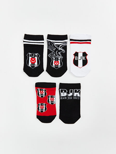 LCW Kids Beşiktaş Desenli Erkek Çocuk Patik Çorap 5'li - S5ET52Z4-K00
