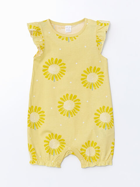 LCW baby Bisiklet Yaka Çiçekli Kız Bebek Tulum - S5ET65Z1-LUG