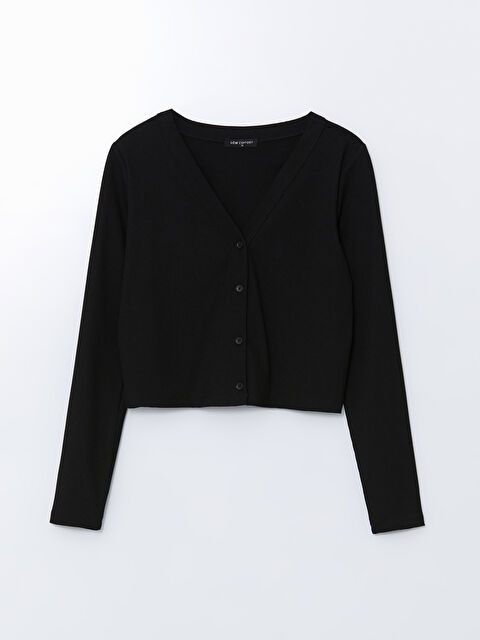 LCW Comfort V Yaka Kadın Triko Hırka - S5EU04Z8-CVL