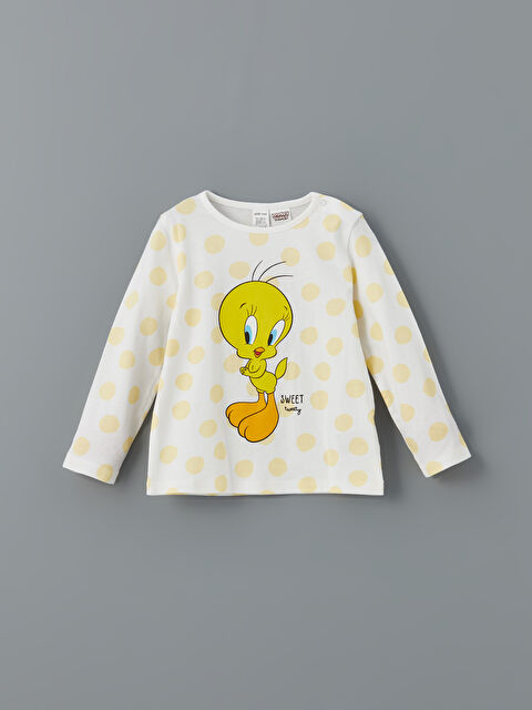 LCW baby Tweety Baskılı Kız Bebek Pijama Üst - S5EU37Z1-LRA