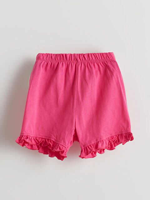 LCW baby Beli Lastikli Paçası Fırfırlı Kız Bebek Şort - S5EU46Z1-GZ6