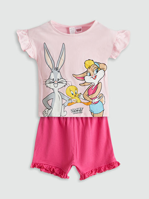 LCW baby Bugs Bunny Baskılı Kız Bebek Şortlu Pijama Takım - S5EU48Z1-QWN
