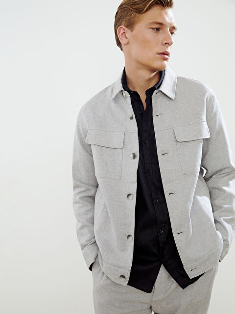 LCW Vision Standart Kalıp Ceket Yaka Cepli Erkek İnce Mont - S5EU91Z8-CUZ