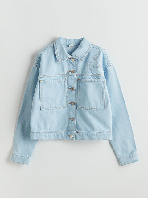 LCW Kids Taşlı Kız Çocuk Jean Ceket - S5EV17Z4-V2T