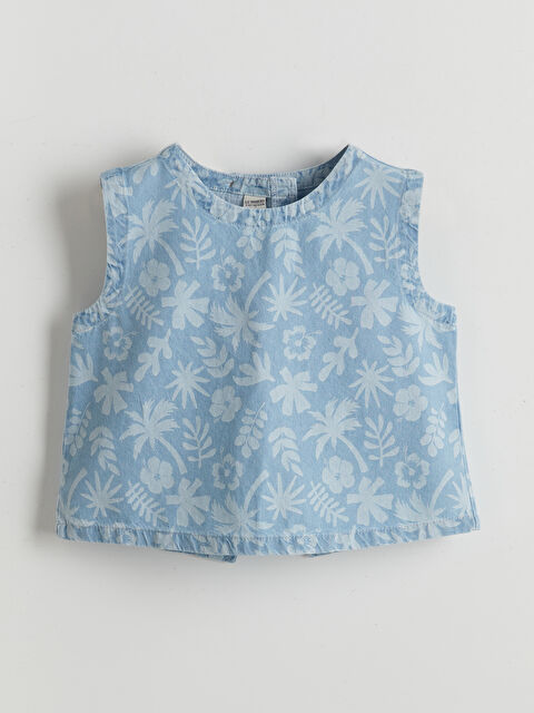 LCW Kids Çiçekli Kız Çocuk Jean Bluz - S5EV22Z4-311