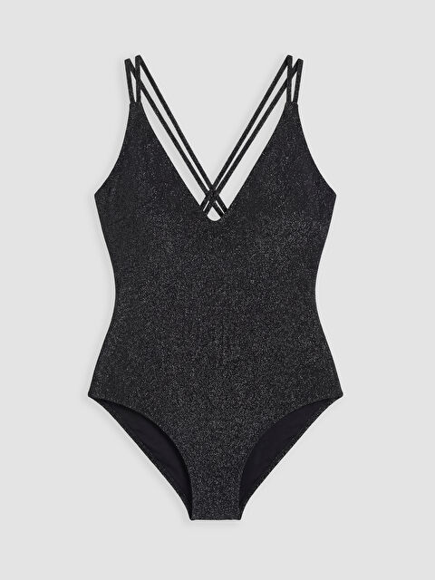 LCW DREAM V Yaka Parlak Görünümlü Kadın Mayo