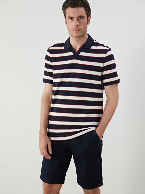 SOUTHBLUE Polo Yaka Çizgili Erkek Tişört - S5EV33Z8-RFD