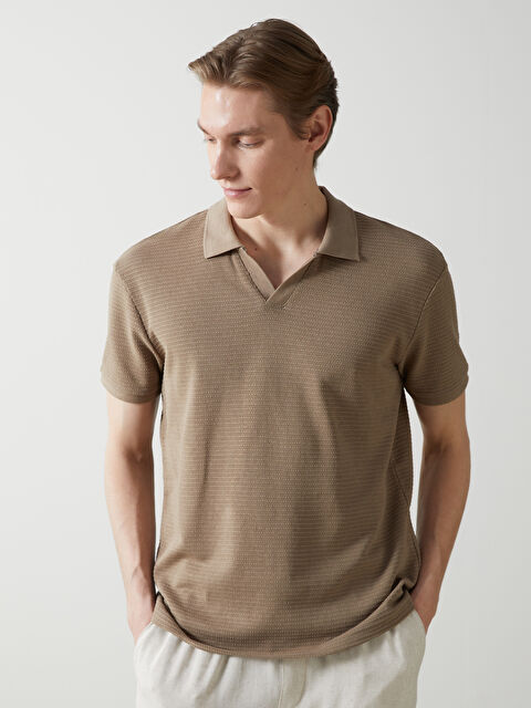 LCW Vision Polo Yaka Kısa Kollu Penye Erkek Tişört - S5EY04Z8-PSD