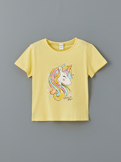 LCW baby Bisiklet Yaka Kız Çocuk Tişört - S5EY14Z1-FRN