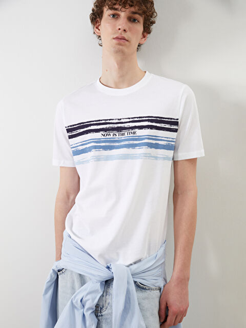 XSIDE Crew Neck Printed Jersey Men's T-Shirt - S5EY34Z8-Q6K