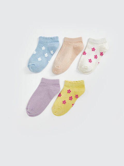 LCW baby جوارب رياضية للبنات الرضع بنقشة زهرية - عبوة من 5 قطع - S5EY51Z1-M95