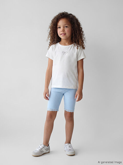 LCW Kids Beli Lastikli Basic Kız Çocuk Kısa Tayt
