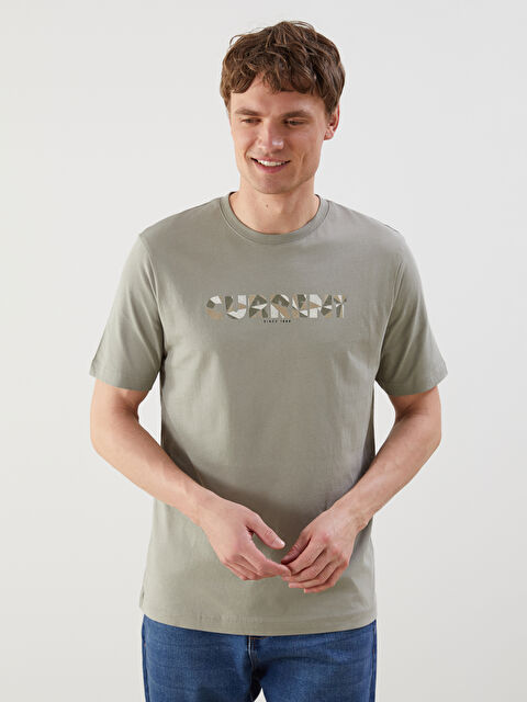 LCWAIKIKI Classic Bisiklet Yaka Kısa Kollu Baskılı Penye Erkek Tişört - S5FA25Z8-YHN