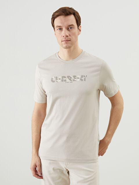 LCWAIKIKI Classic Bisiklet Yaka Kısa Kollu Baskılı Penye Erkek Tişört - S5FA25Z8-YNA