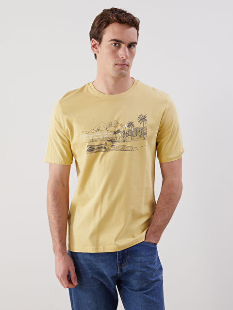 LCWAIKIKI Classic Bisiklet Yaka Kısa Kollu Baskılı Penye Erkek Tişört - S5FA27Z8-YYS