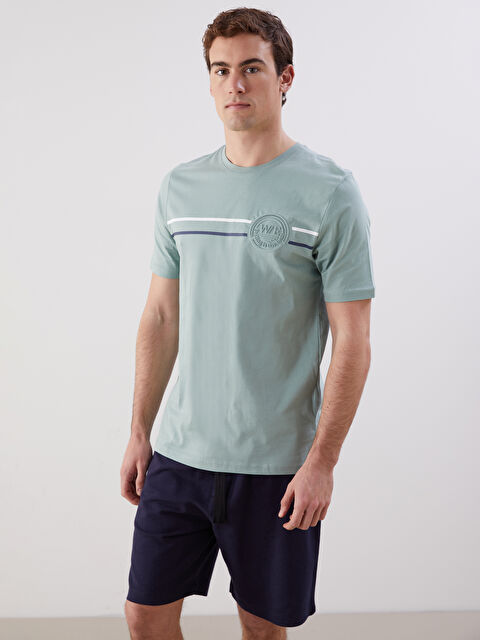 LCWAIKIKI Classic Bisiklet Yaka Kısa Kollu Baskılı Penye Erkek Tişört - S5FA28Z8-TW2