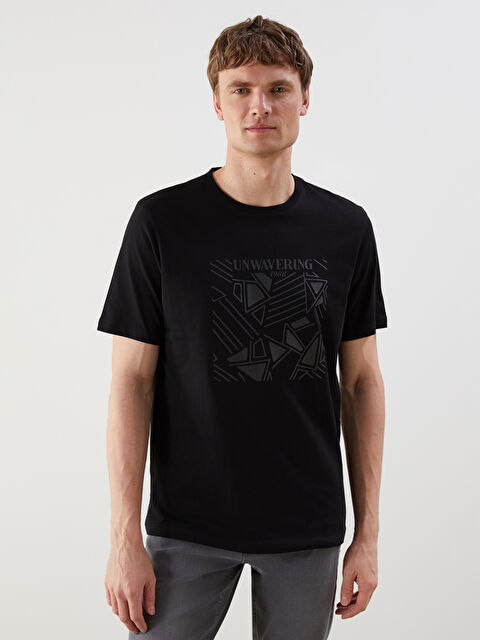 LCWAIKIKI Classic Bisiklet Yaka Kısa Kollu Baskılı Penye Erkek Tişört - S5FA43Z8-CVL